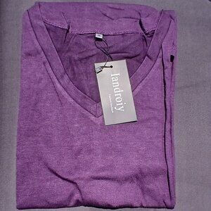 Soft Purple V Neck T-shirt Top